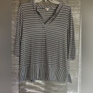 Talbots Striped Black and White Women's Top